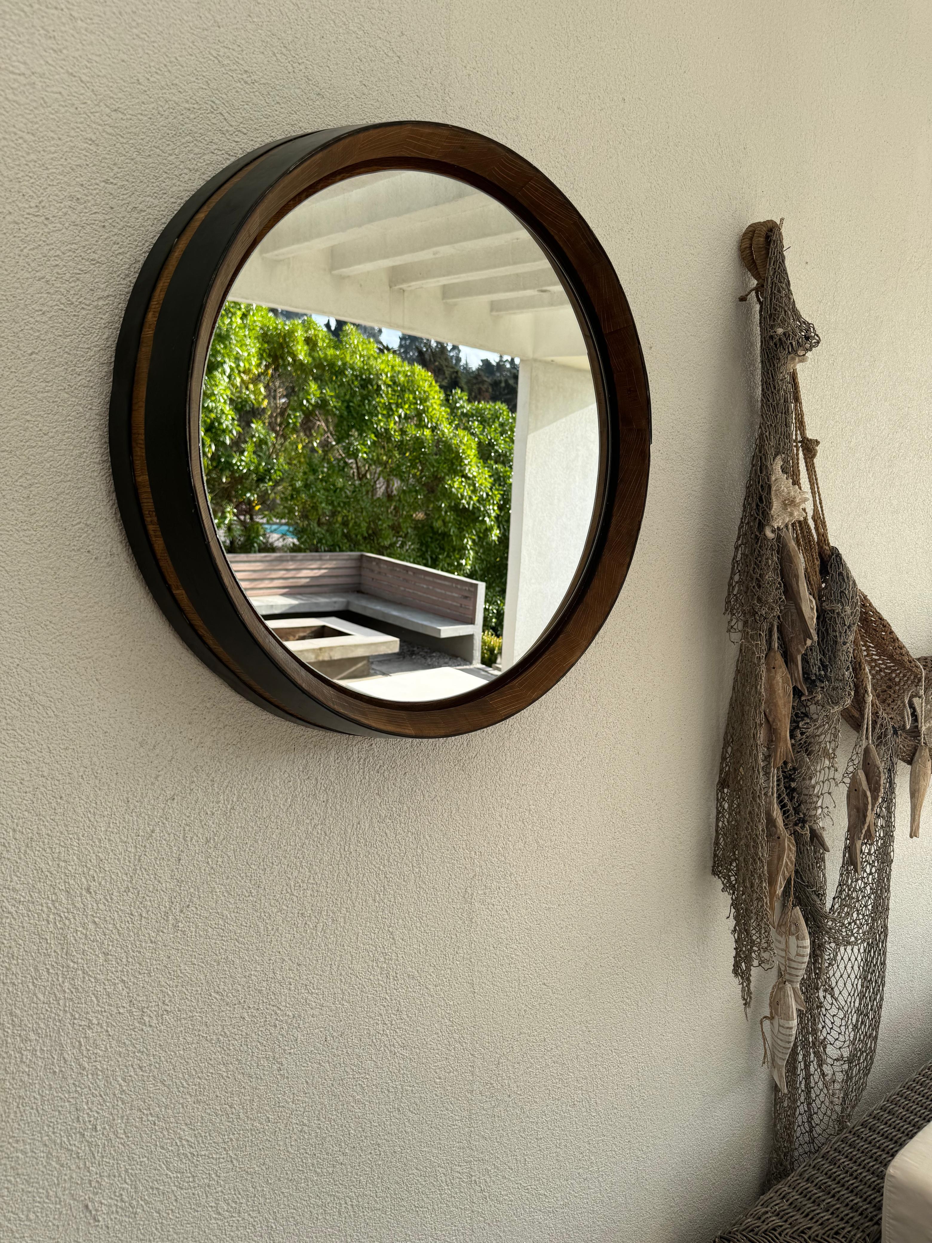 Espejo Rústico de Roble