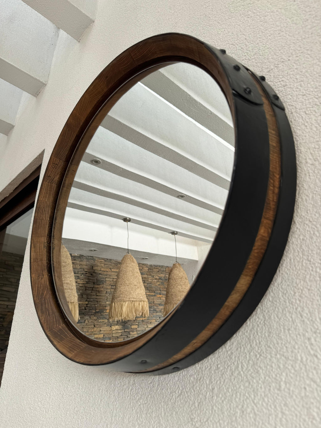 Espejo Rústico de Roble